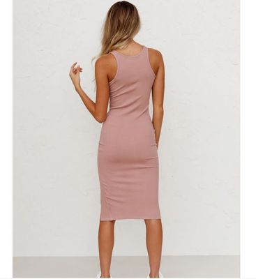 Slim Fit Paketi Kalça Elbise Katı Renkli Yelek Uzun Trick Bag Kalça Slit Elbise