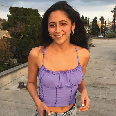 Mor Konforlu Kadınlar Camisole Yelek Şık Sıkı Pamuk Tank Top Yumruklu Dalgalı Kenar