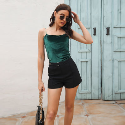 Şık Kadınlar Camisole Yelek Şık Seksi Küçük Kadife Camisole Top Kadınlar İçin