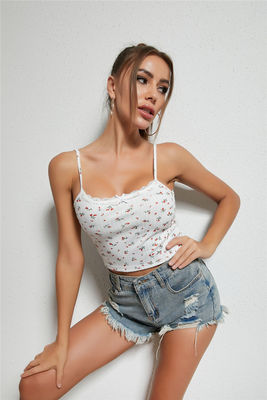 Küçük Fresh Bayanlar Camisole Yelek Çiçekli Deniz Yelek Top Patchwork Suspenders Moda