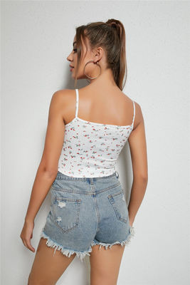 Küçük Fresh Bayanlar Camisole Yelek Çiçekli Deniz Yelek Top Patchwork Suspenders Moda