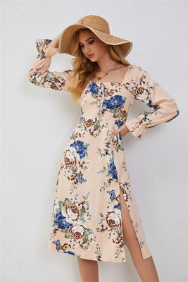 Kadınlar için çok renkli moda baskısı elbise