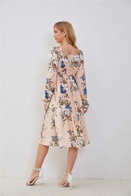 Kadınlar için çok renkli moda baskısı elbise