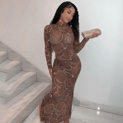 Yüksek Bel Zayıf Vücut Resmi Elbise Moda Gaze Gece Elbisesi Zayıf Fit