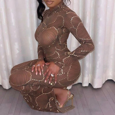 Yüksek Bel Zayıf Vücut Resmi Elbise Moda Gaze Gece Elbisesi Zayıf Fit