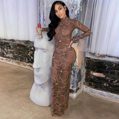 Yüksek Bel Zayıf Vücut Resmi Elbise Moda Gaze Gece Elbisesi Zayıf Fit