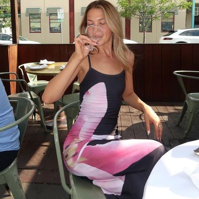 Şık Sırtsız Çiçekli Elbise Seksi Halter Elbise Slit Slim örgü