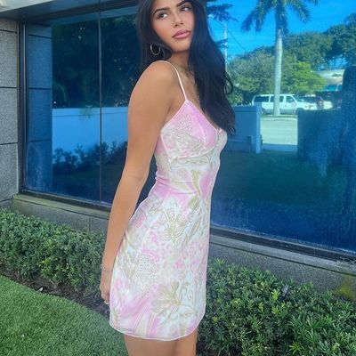 Tatlı Bayanlar Çiçekli Elbise Moda Halter Slim Çiçekli Elbiseler Kadınlar İçin