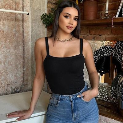 İlkbahar ve yaz yeni moda seksi ince fit halter yelek özelleştirilebilir dijital baskı çeşitli desenler