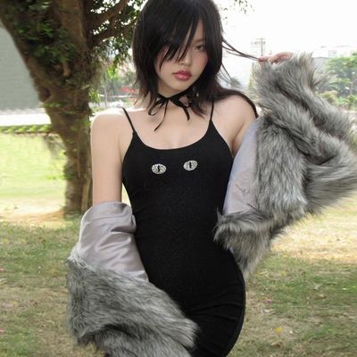 Yaz yeni moda seksi özel sıcak matkap açık sırt çantası kalça kemerli elbise