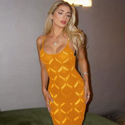Kolsuz V Boynuzlu Seksi Slip Elbise Yaz Partisi Camisole Silhouette Trim Fit