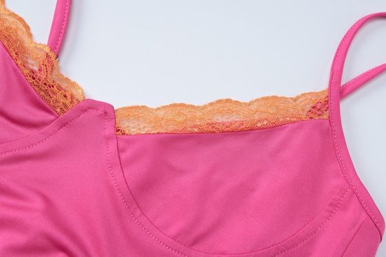 Yazın yeni moda seksi dantel bezli elbise