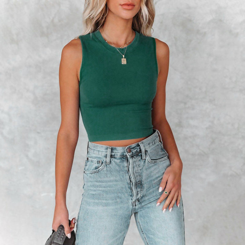 Mükemmel Kadınlar Kolsuz Tank Top Şık Katı Renkli Takım Boynuz Camisole