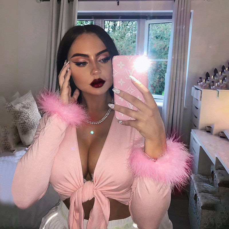 Slim Seksi Sıkı Tişörtler Şık Uzun Kollu Tişörtler Kadınlar İçin