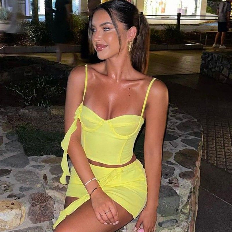 Katı Renkli Seksi Spor Elbiseleri Splicing Fancy Trend Bag Hip Seksi Spor Elbisesi